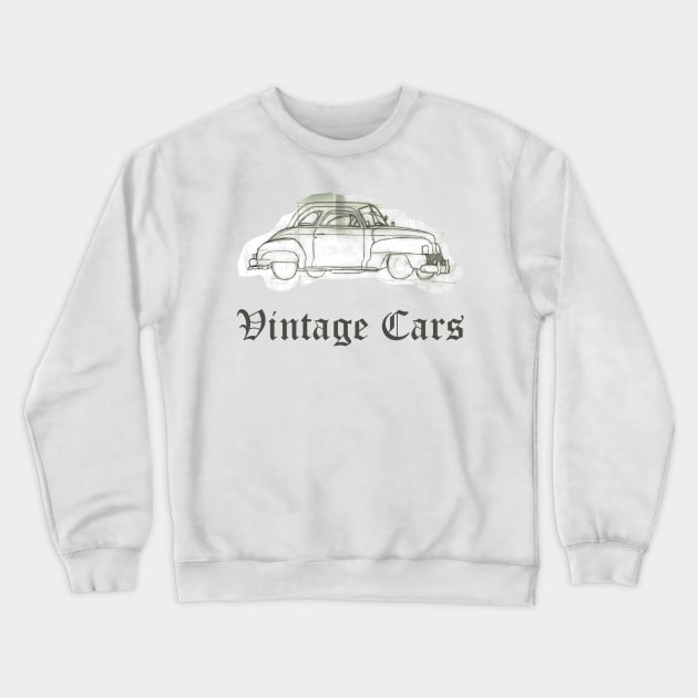 Vintage Cars Weathered Scrapbook Car Crewneck Sweatshirt by Maries Papier Bleu